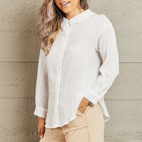 Petal Dew Take Me Out Lightweight Button Down Top - Picture 4 of 6